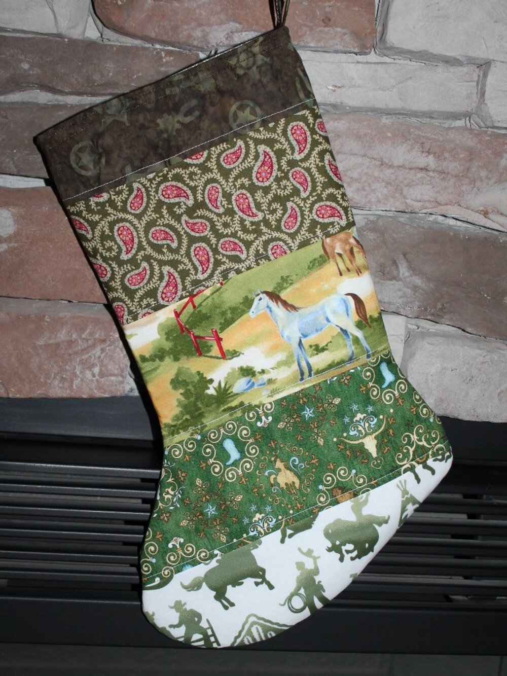 Handmade Western Horse Christmas Stocking